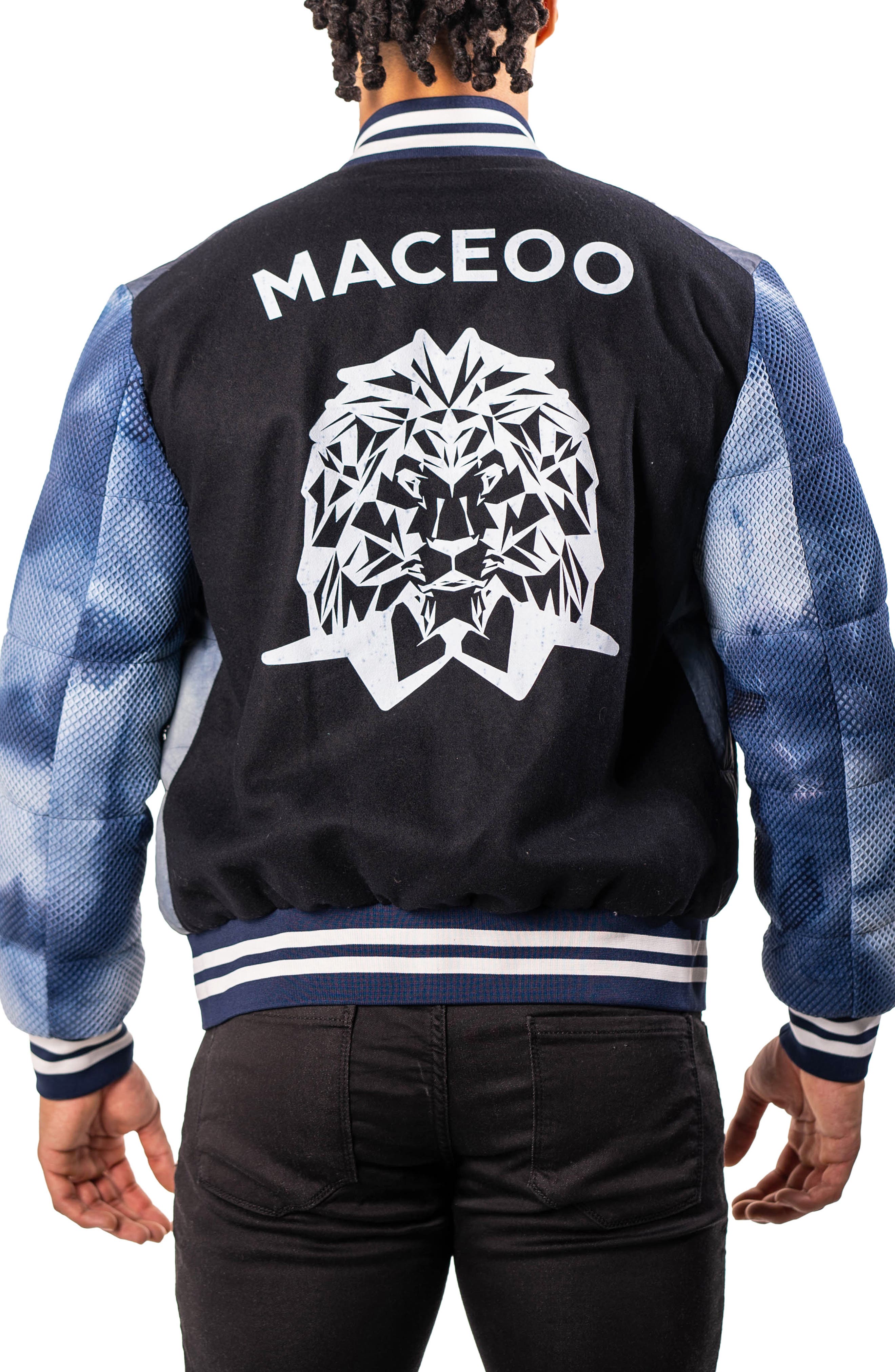 Ocean Sky Blue Quilted Bomber Jacket - image 2