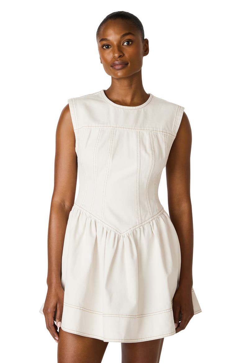 Irinna Denim Minidress, Alternate, color, SAND