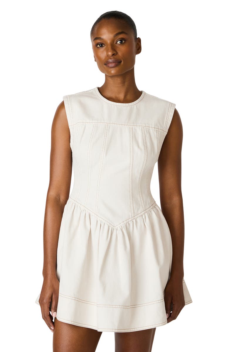 Steve Madden Irinna Denim Minidress, Alternate, color, Sand