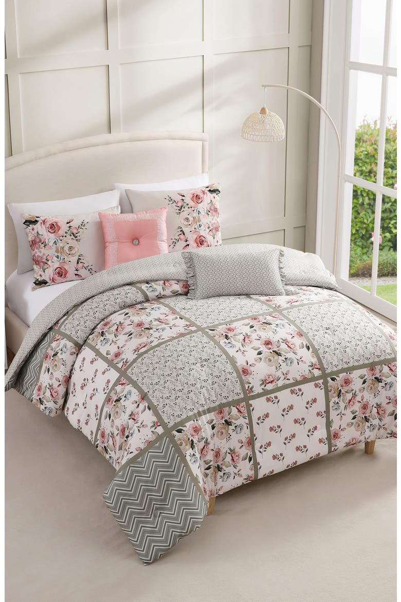 Sage Serenity 5-Piece Comforter Set, Main, color, GREEN