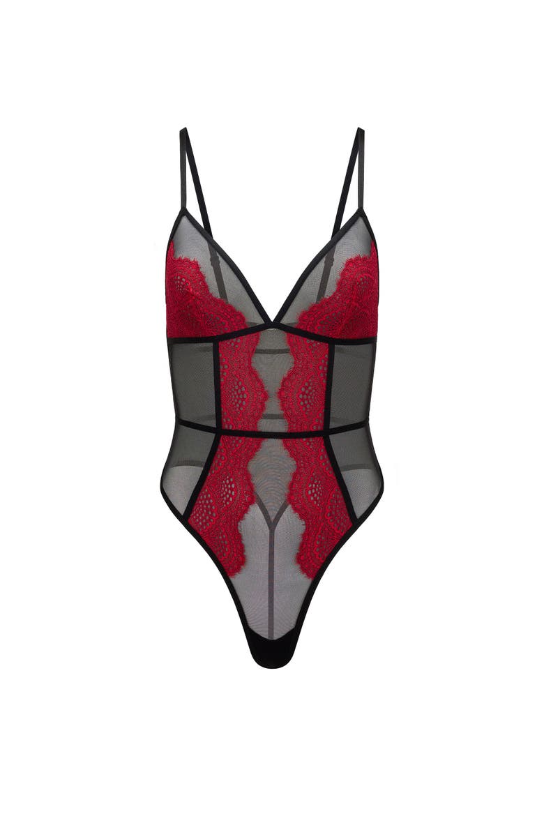 Phebe Bodysuit Lingerie, Alternate, color, Dark red