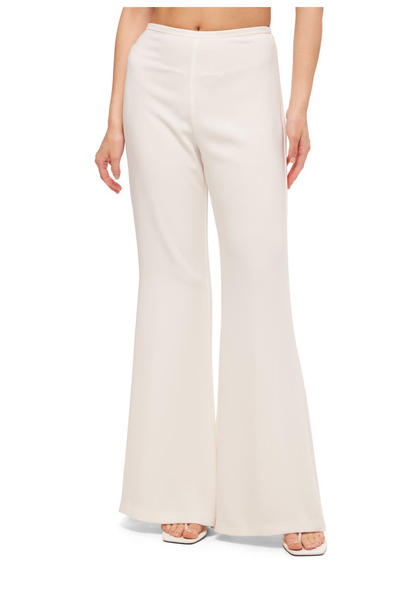 Trina Turk Flare Leg Drop Shot Pant, Main, color, Whitewash