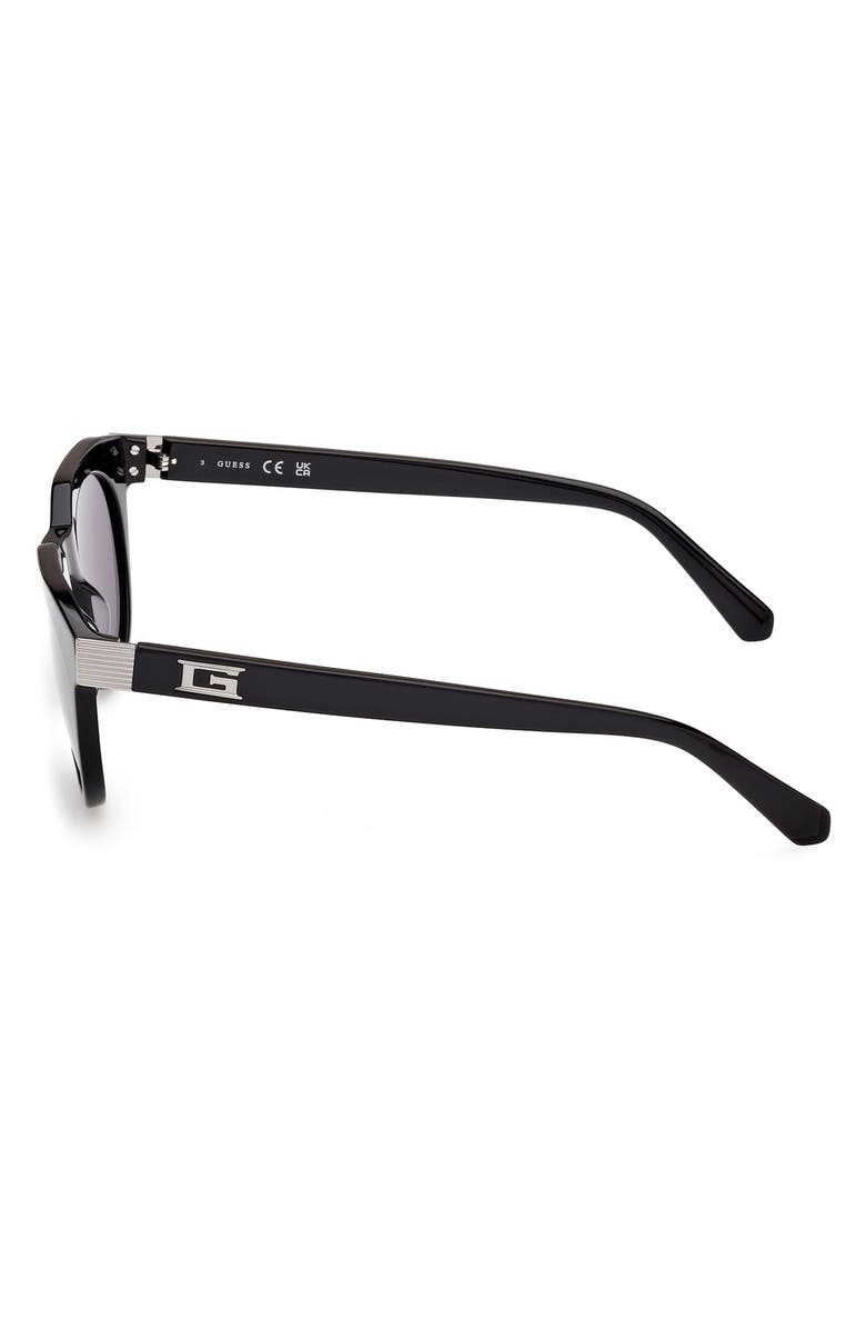 GUESS Round Sunglasses, Alternate, color, Shiny Black / Smoke