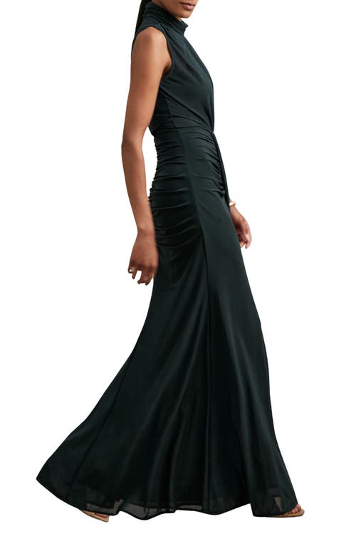 Reiss Womens Teal Daniella Sleeveless Stretch-woven Maxi Dress In Black