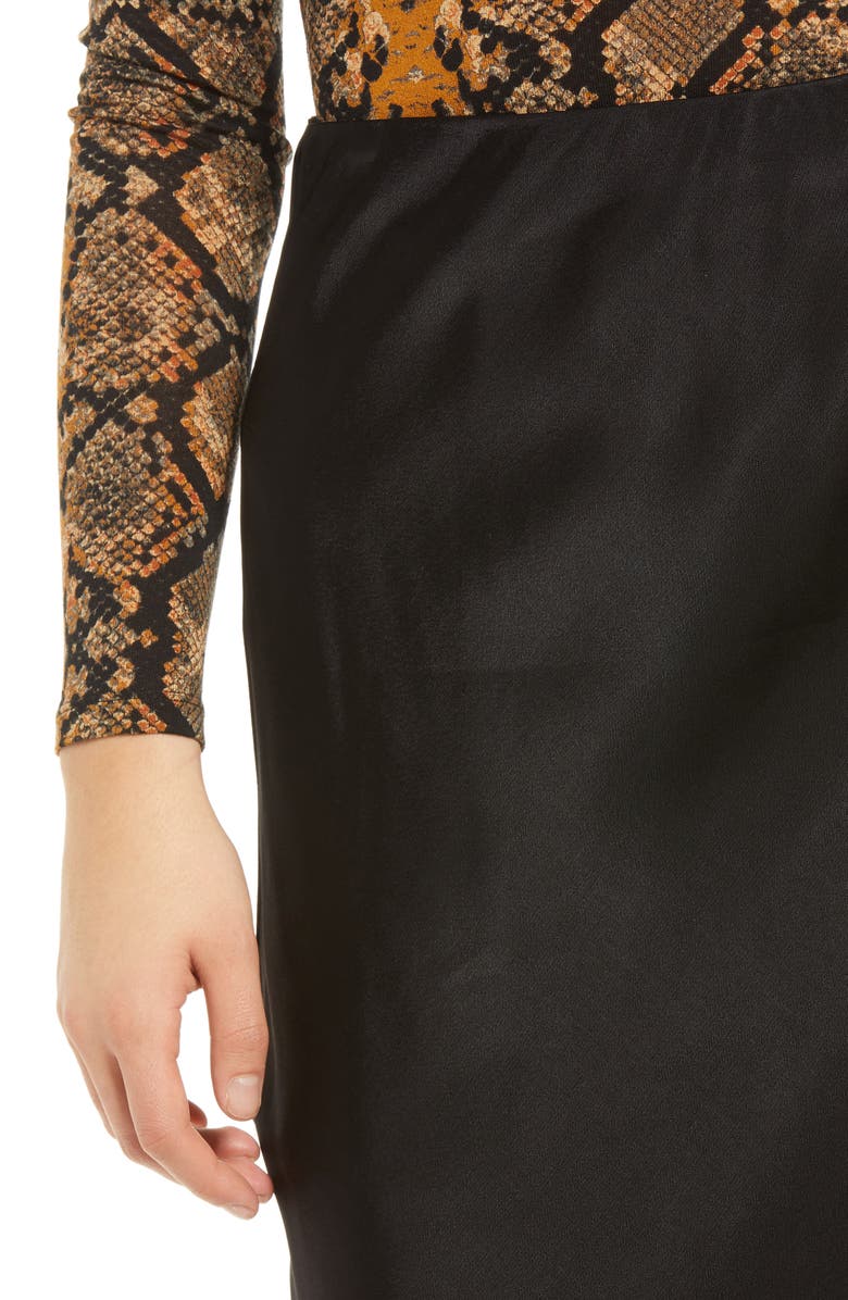 Grey Lab Bias Cut Satin Skirt, Alternate, color,