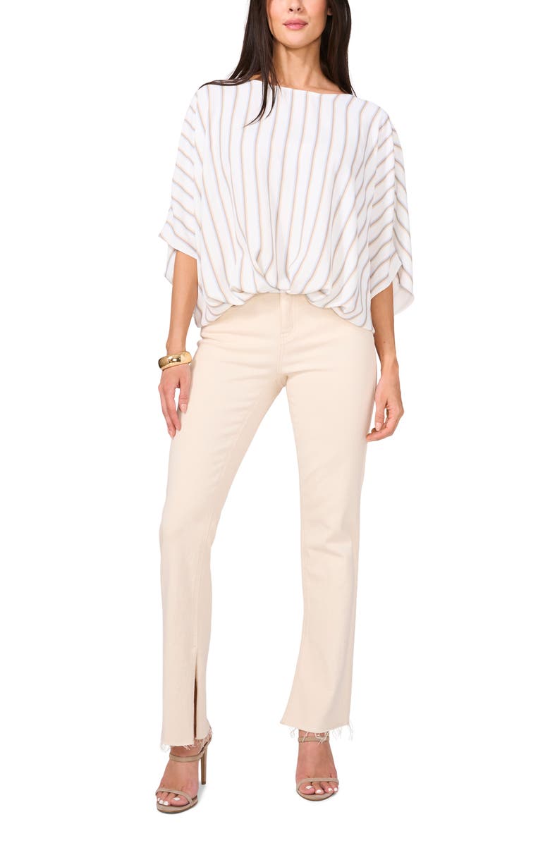 Vince Camuto Stripe Blouson Top, Alternate, color, New Ivory