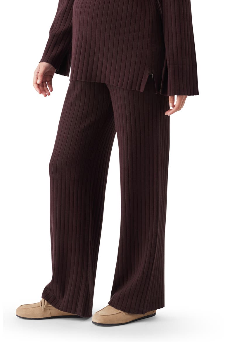 Dallas Rib Knit Pant, Alternate, color, Cocoa