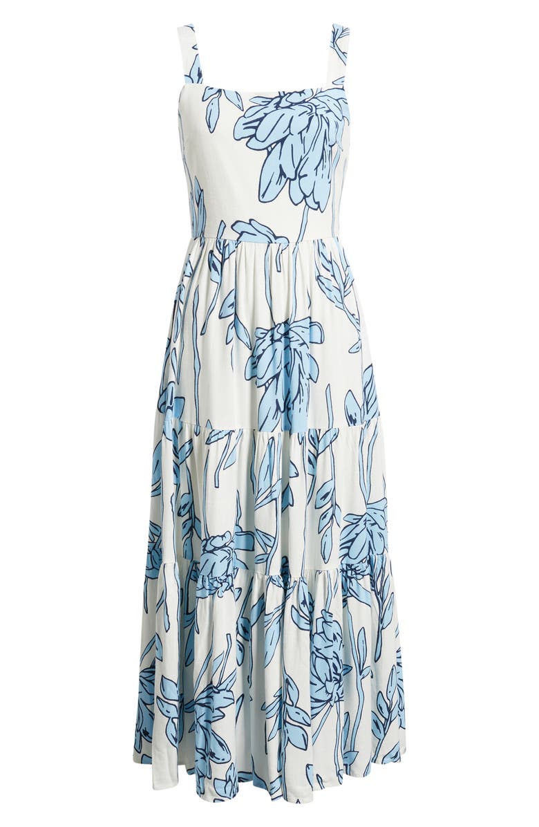 Brave+True Carmen Tiered Print Midi Dress, Alternate, color, Coastal Bloom