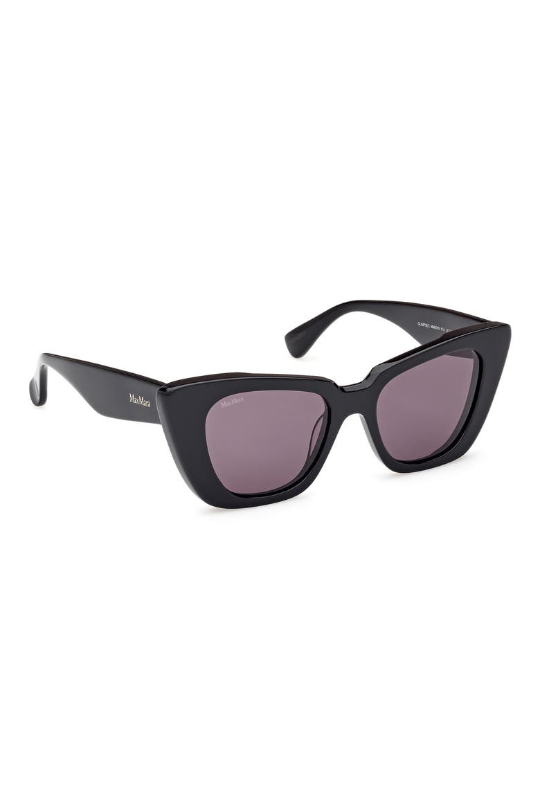 Glimpse5 50mm Polarized Butterfly Sunglasses, Alternate, color, SHINY BLACK / SMOKE