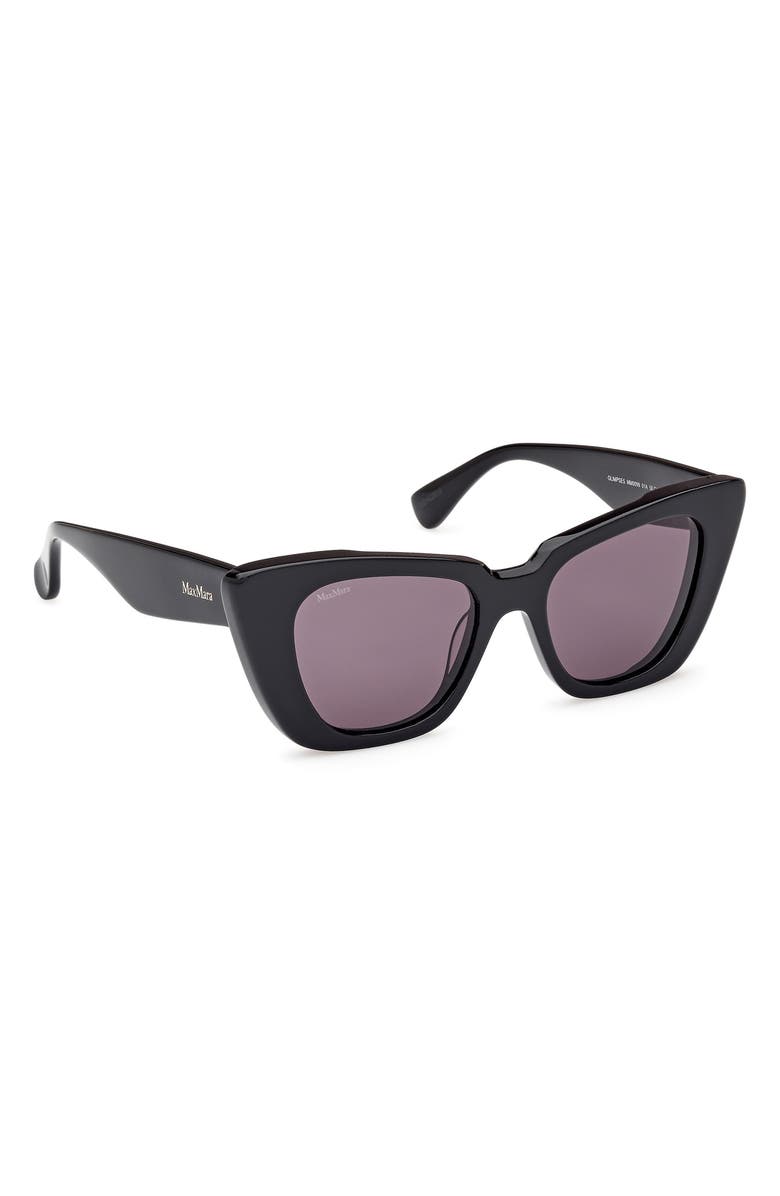 Max Mara Glimpse5 50mm Polarized Butterfly Sunglasses, Alternate, color, Shiny Black / Smoke