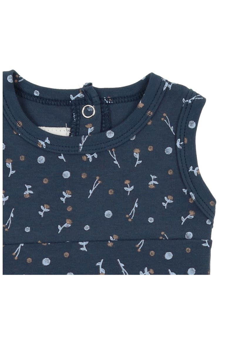 Floral Print Cotton Knit Romper, Alternate, color, BLUE