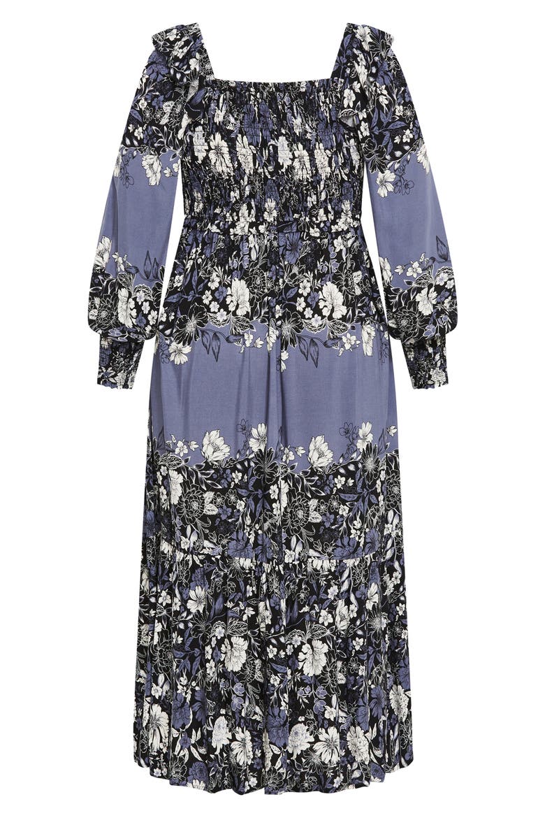 Hattie Floral Print Long Sleeve Maxi Dress, Alternate, color, NAVY FLORAL