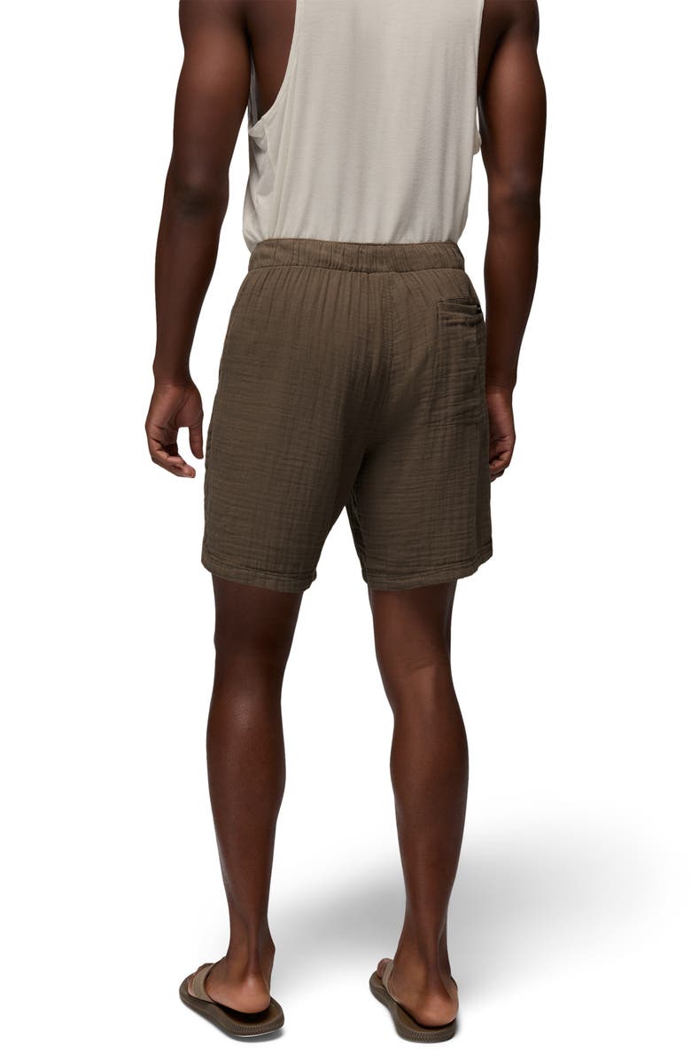 prAna Hideaways Organic Cotton Drawstring Shorts, Alternate, color, Mud