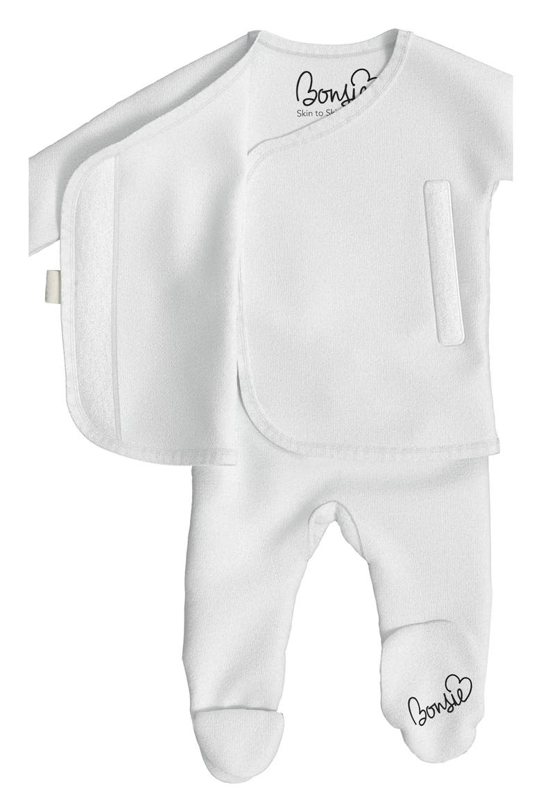 Skin to Skin Girl or Boy Footie, Alternate, color, MILK