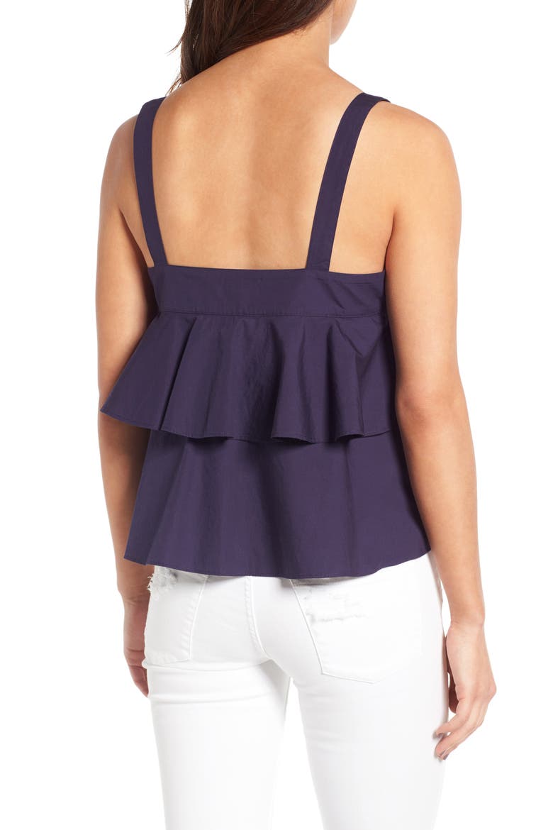 Tiered Cotton Tank, Alternate, color, NAVY DUSK