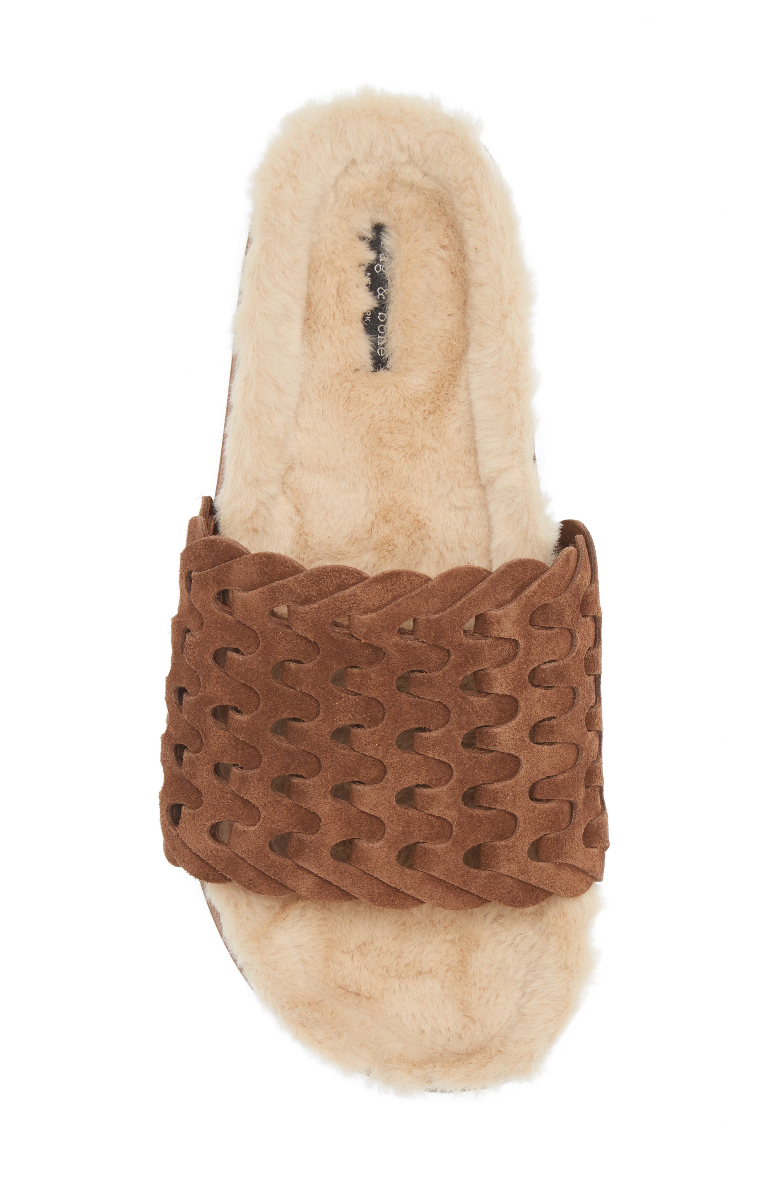 rag & bone Bailey Faux Shearling Lined Slipper, Alternate, color, 
