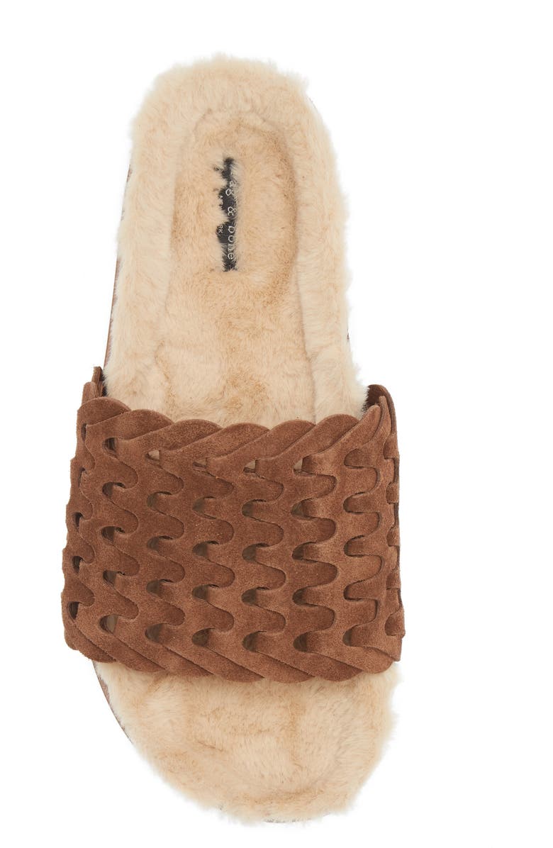 rag & bone Bailey Faux Shearling Lined Slipper, Alternate, color,