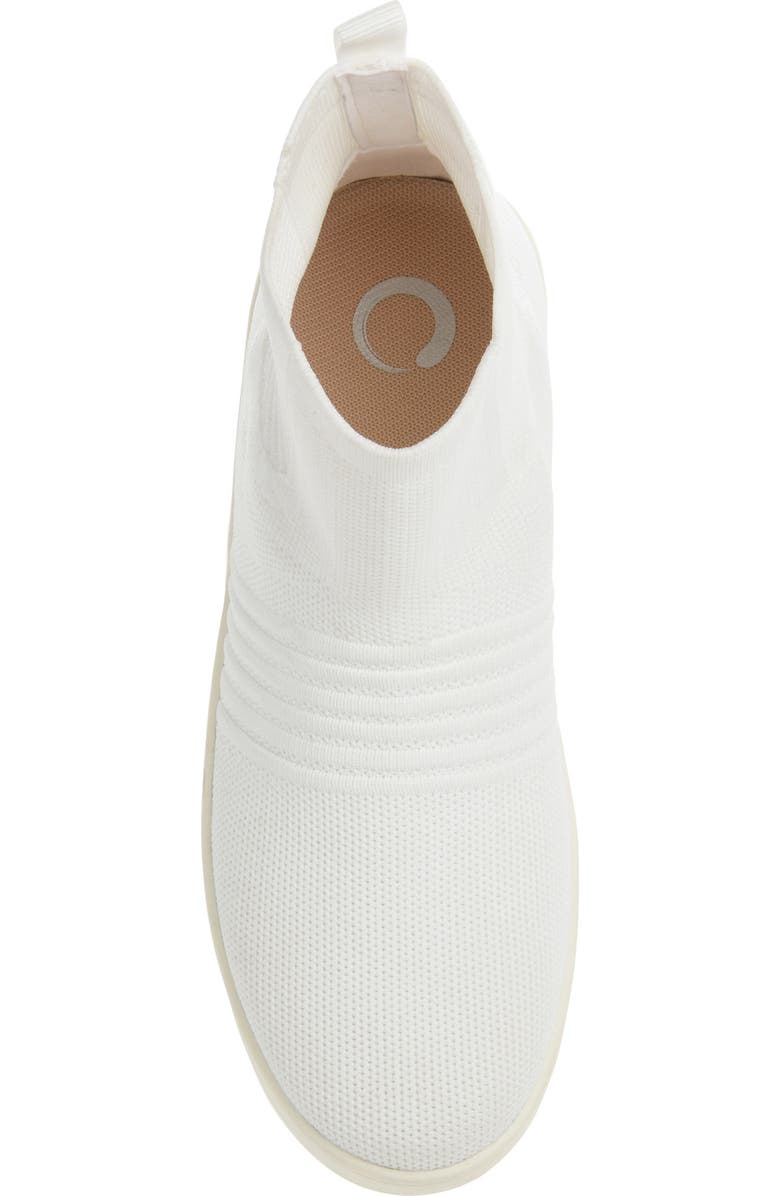Journee Collection Journee Kody High Top Knit Slip-On Sneaker, Alternate, color, White