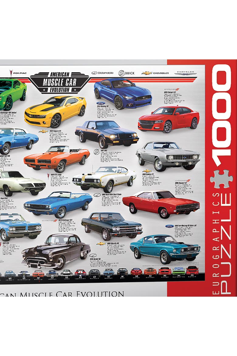 Muscle Car Evolution Chart Puzzle, 1000 Pieces, Alternate, color, Multicolored