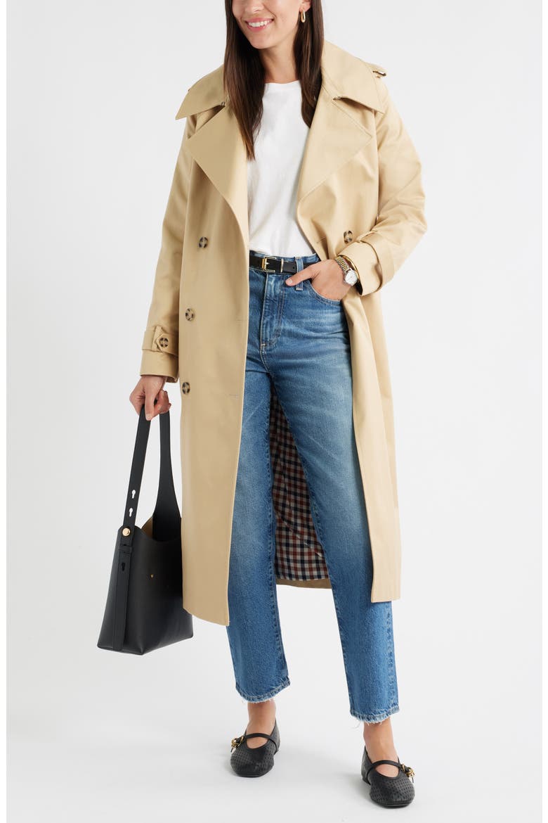 Cotton Trench Coat, Main, color, TAN SHORE