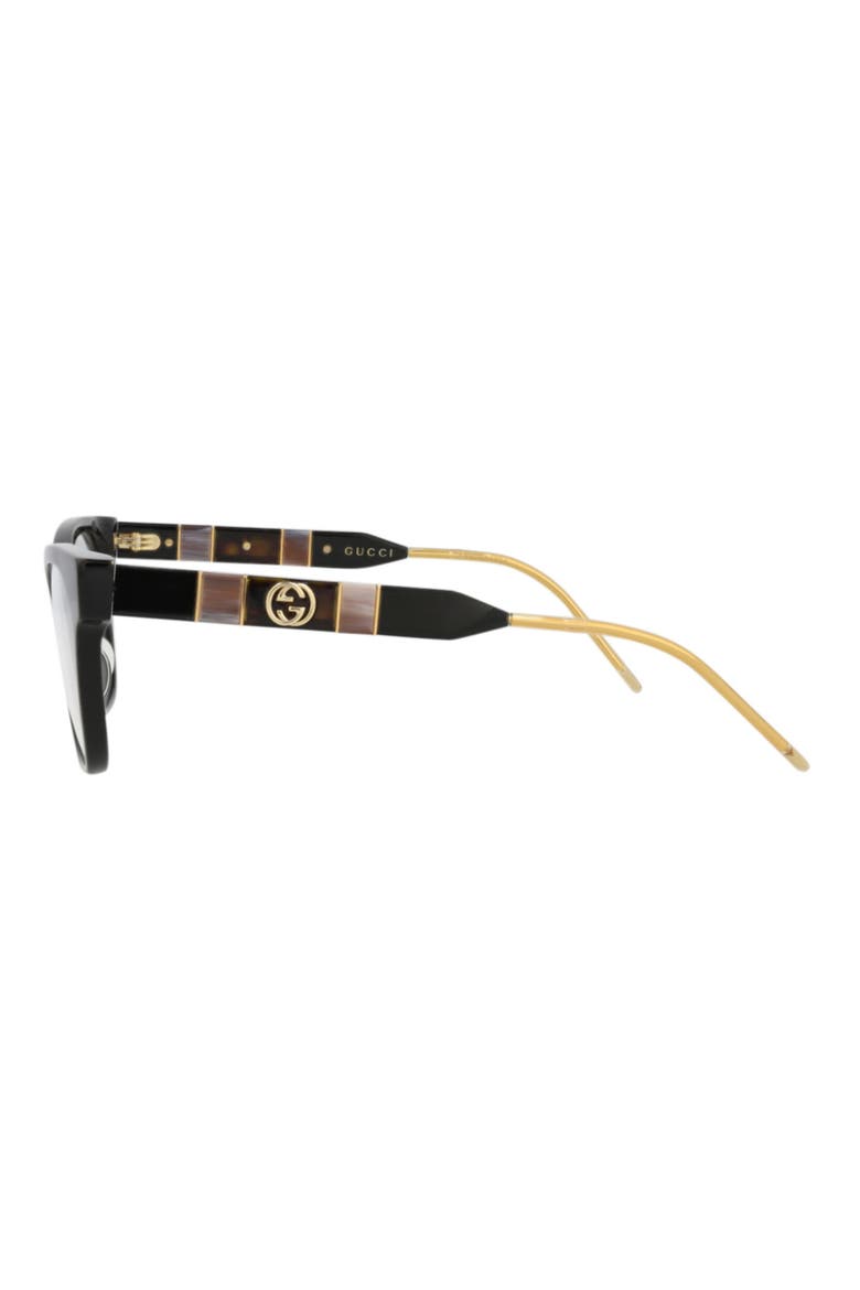 52mm Cat Eye Optical Glasses, Alternate, color, BLACK BLACK TRANSPARENT