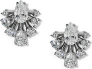 Nadri Hera Fan Cubic Zirconia Stud Earrings