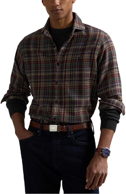 Brushed Flannel Button-Up Shirt