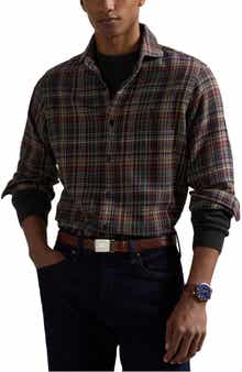 Brushed Flannel Button-Up Shirt
