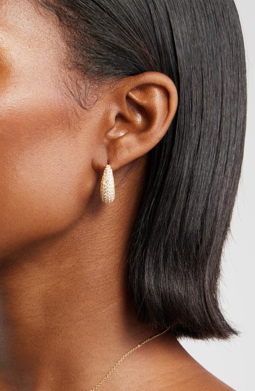 Nordstrom Cubic Zirconia Pavé Oval Hoop Earrings In Gold