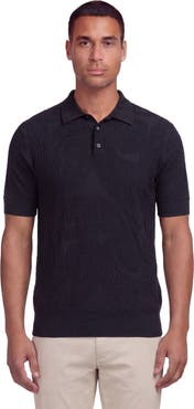 Lords of Harlech Mens Jacquard Linen Cotton Polo