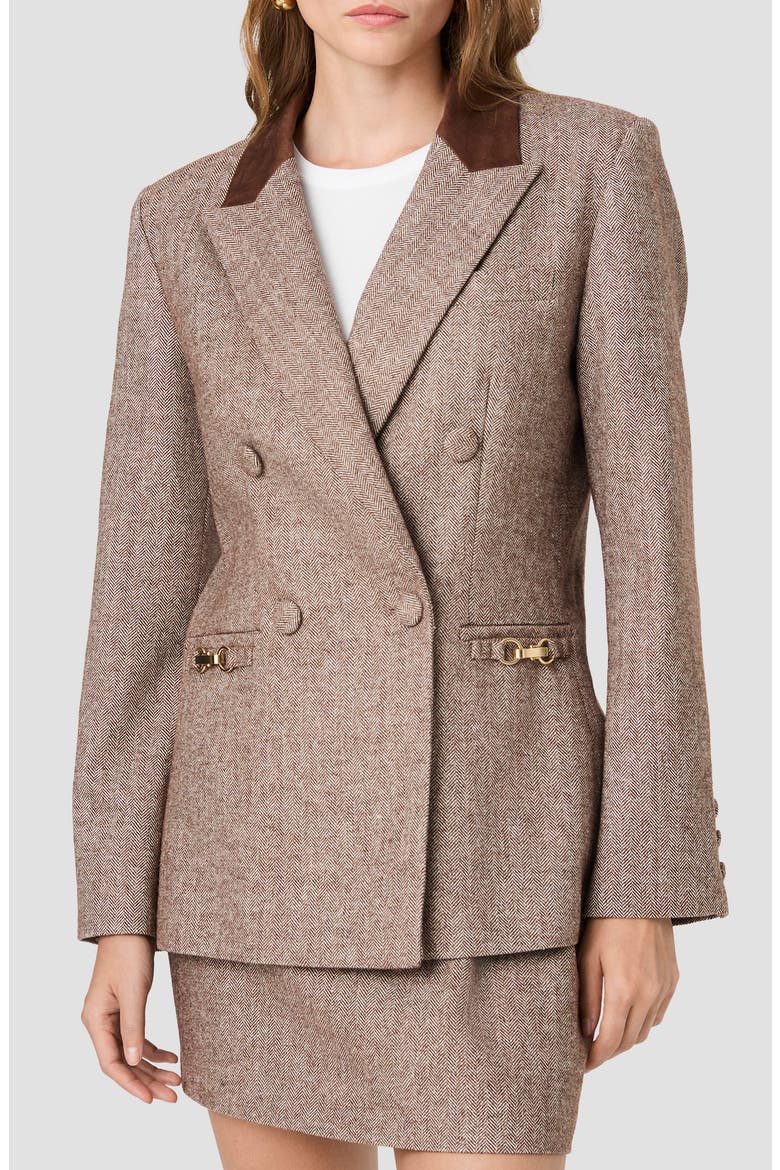 Naya Herringbone Contrast Blazer, Main, color, NAYA HERRINGBONE
