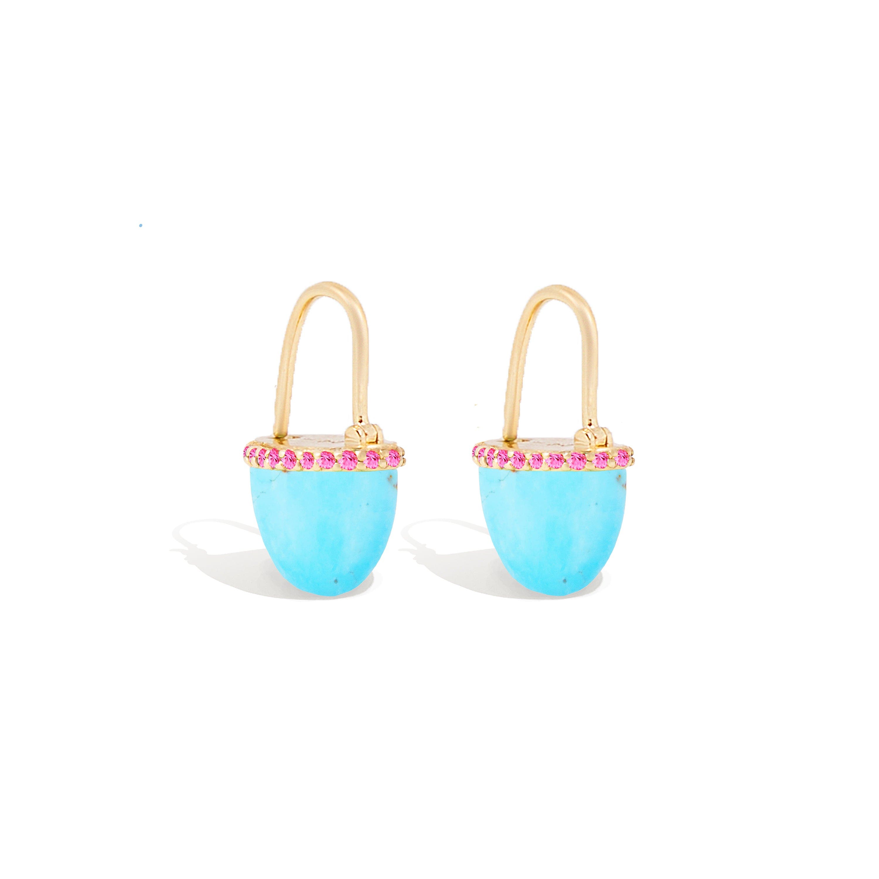 selected Turquoise & Pink Sapphire-Gold