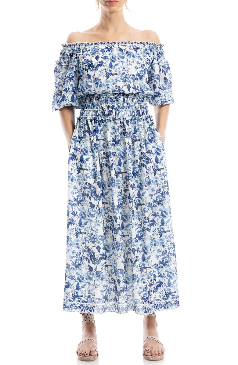 MAX STUDIO Floral Balloon Sleeve Georgette Maxi Dress, Alternate, color,
