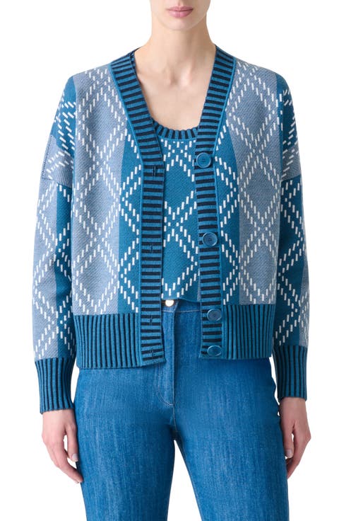 Diamond Jacquard Cardigan
