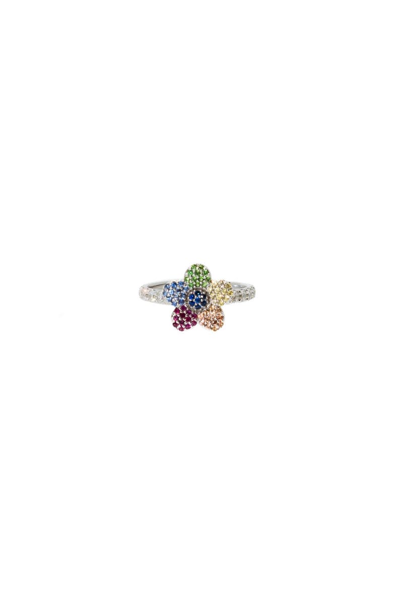 FLOWER POWERS Pave Ring, Main, color, Rainbow Multi