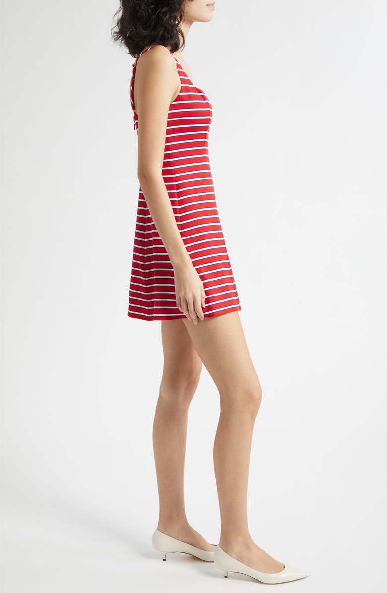 Alice + Olivia Julia Stripe Minidress, Alternate, color, Teakwood Chili Pepper