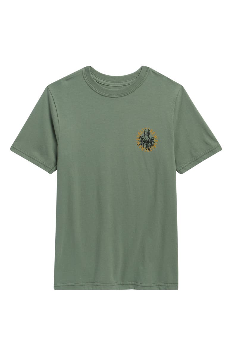 Salty Crew Kids' Tentacles Cotton Graphic T-Shirt, Main, color, Laurel Wreath