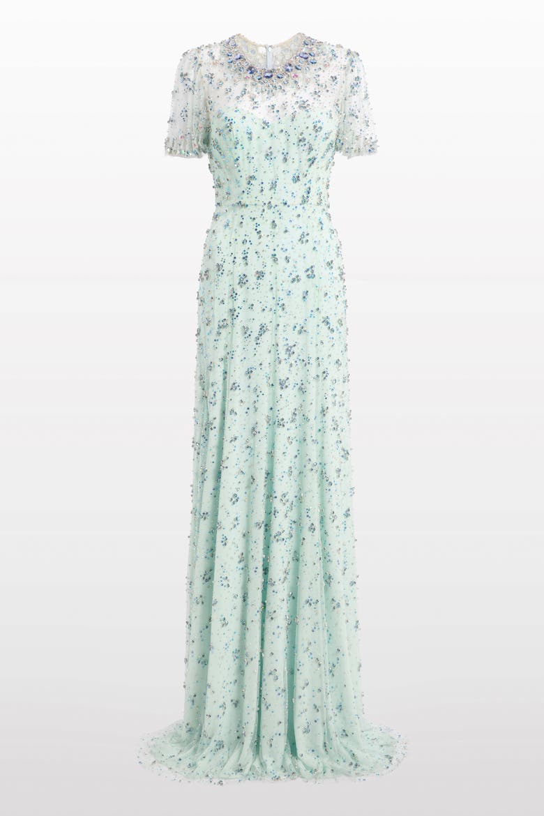 Ambiance Beaded Maxi Dress, Alternate, color, Alice Blue