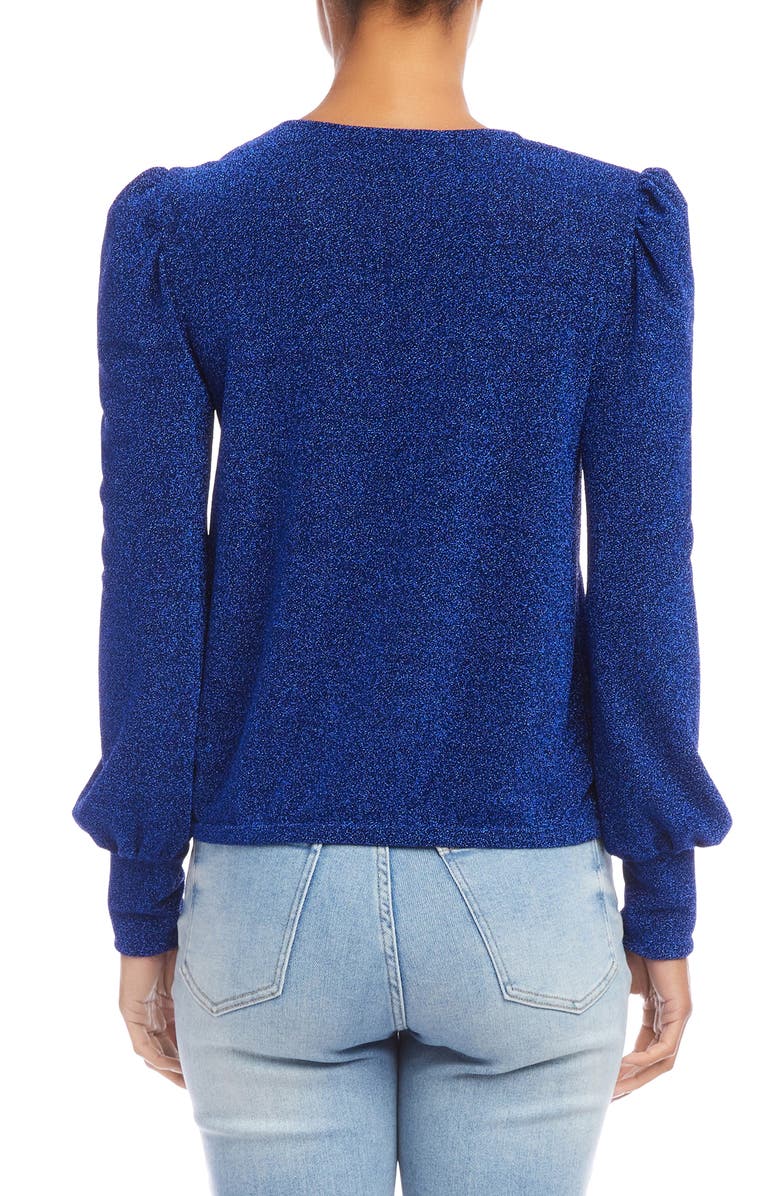 Karen Kane Metallic Twist Front Top, Alternate, color, Sapphire Blue