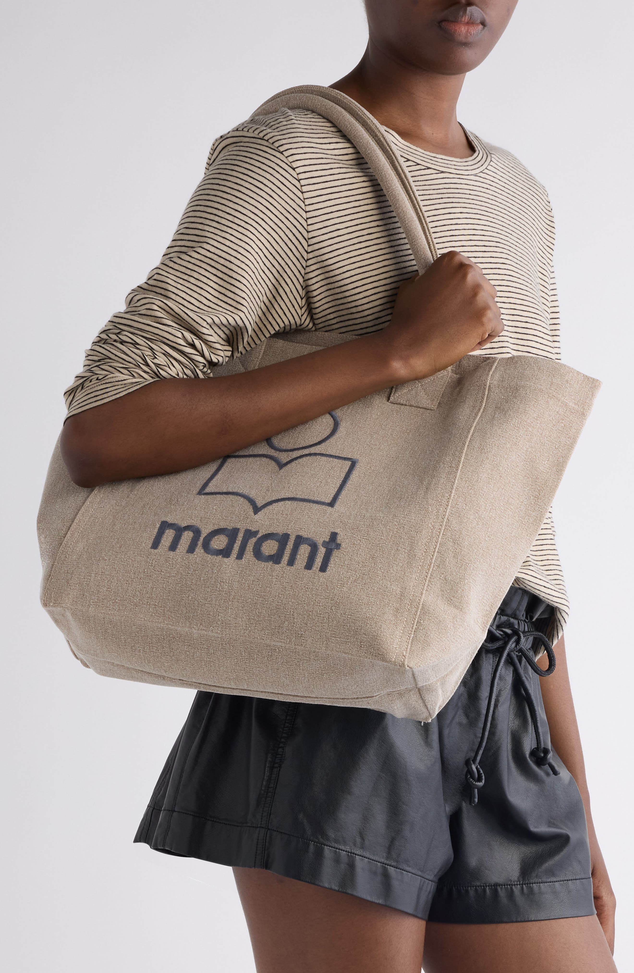 Isabel Marant Small Yenky Canvas Tote, Alternate, color, Beige/ Anthracite