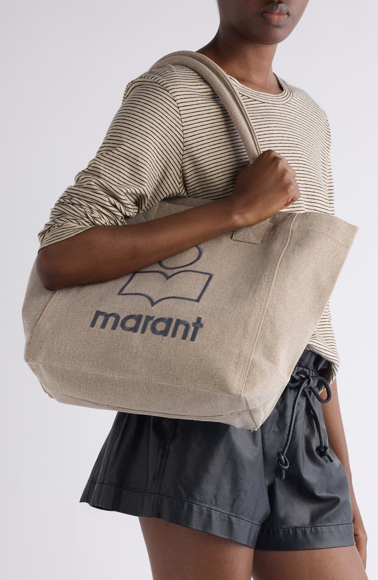 Isabel Marant Small Yenky Canvas Tote, Alternate, color, Beige/ Anthracite