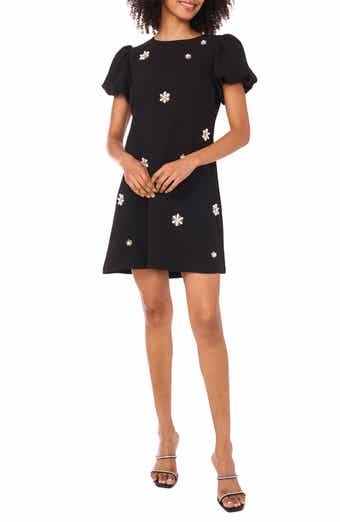 CeCe Embellished Puff Sleeve Sheath Dress