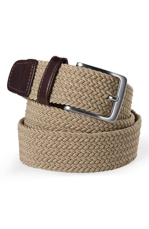 Lands' End Elastic Braid Belt In Brown