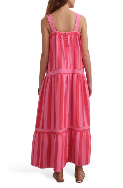 Next Stripe Maxi Dress In Pink