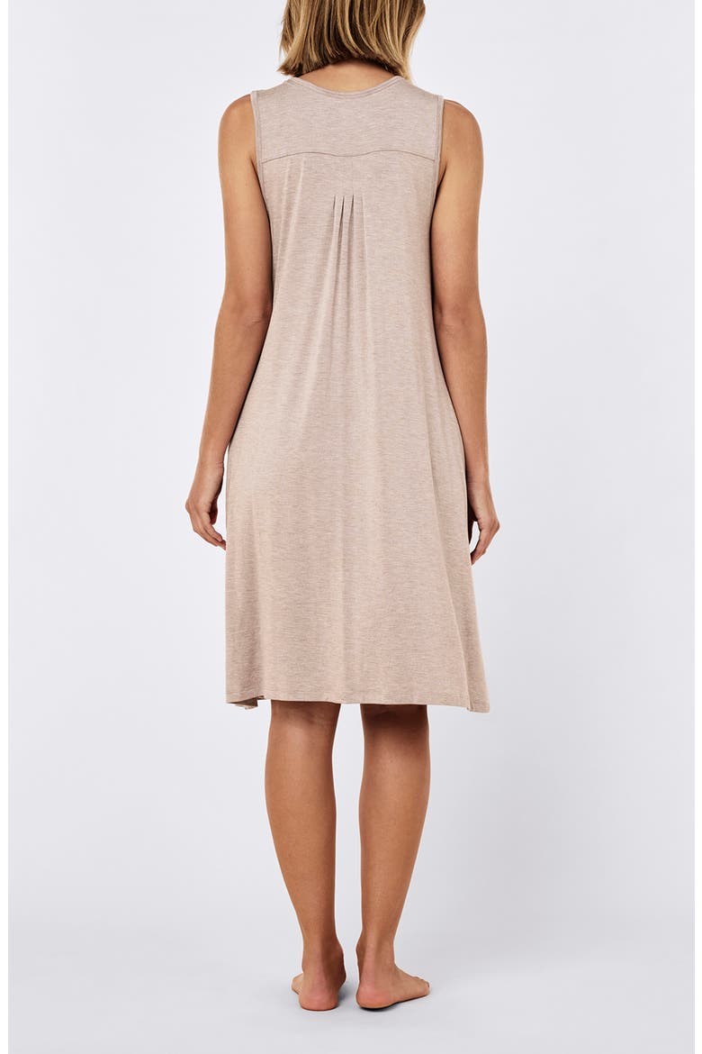 Kate Pleat Front Modal Nightgown, Alternate, color, MOCHA MOUSSE