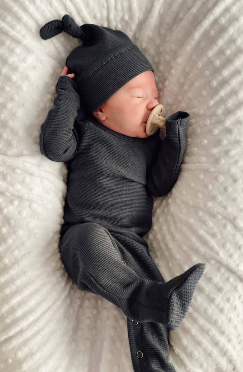 L'ovedbaby Acorn Stretch Organic Cotton Corduroy Footie & Hat Set, Alternate, color, 