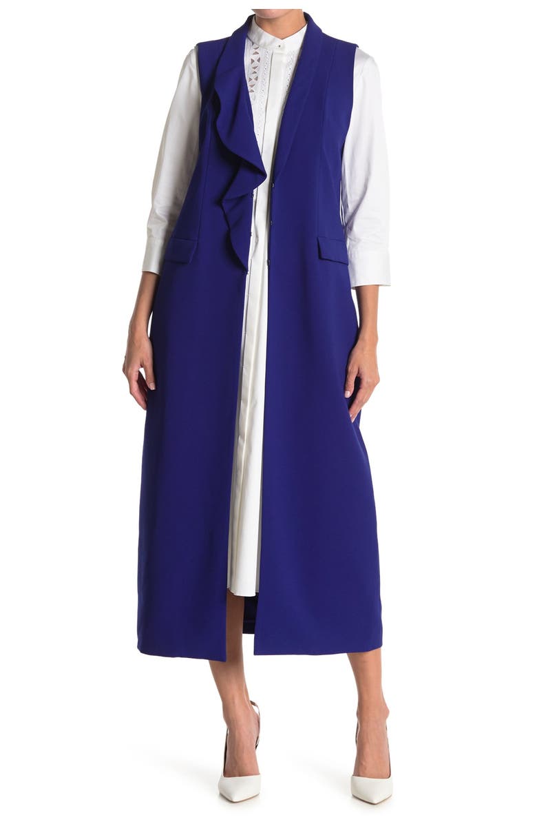 Elie Tahari Destiny Ruffle Duster Vest, Alternate, color,