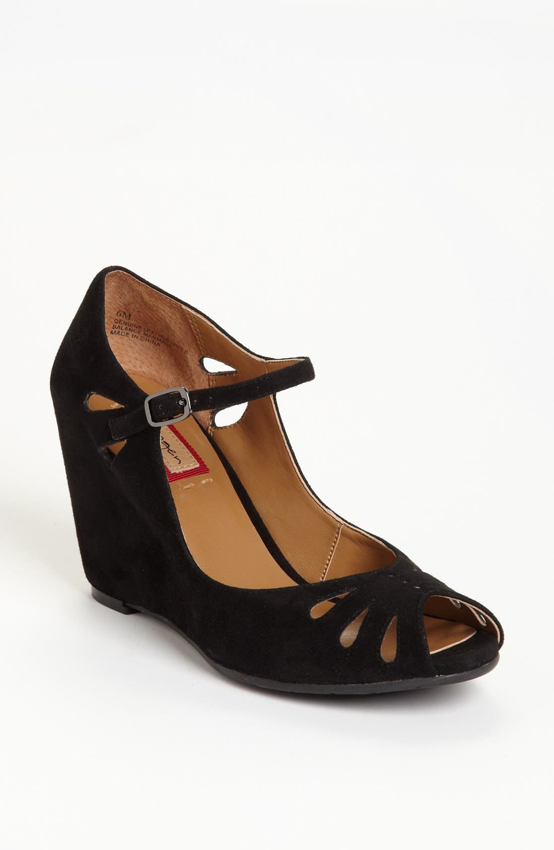 'Katie' Wedge Pump, Main, color, BLACK SUEDE