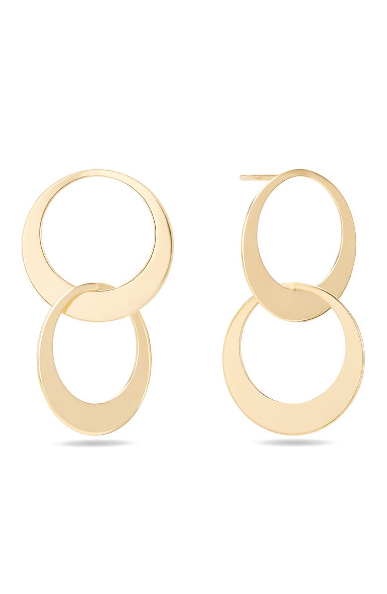 LANA 14K Gold Double Interlocking Hoop Earrings, Main, color, Yellow Gold