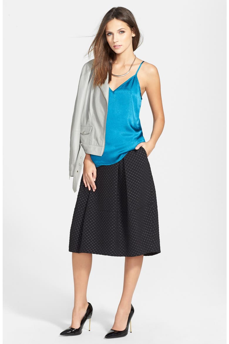 'Full Circle' Midi Skirt, Alternate, color, BLACK